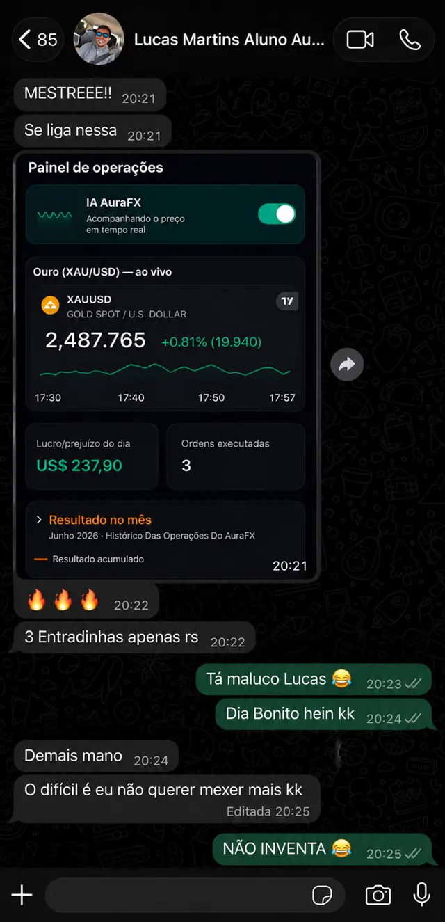 Depoimento de cliente AuraFX 7