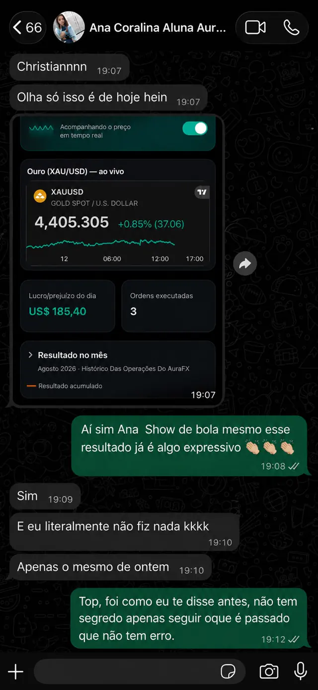 Depoimento de cliente AuraFX 8