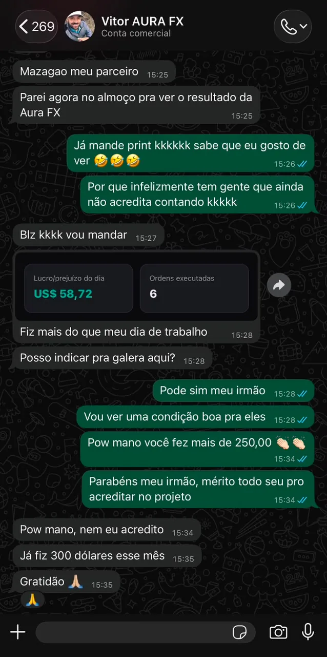 Depoimento de cliente AuraFX 4